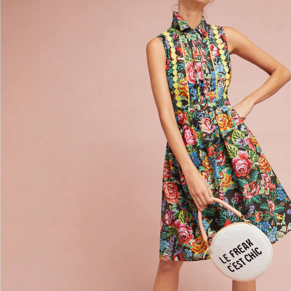 NWT $298 Anthropologie Payal Jain Pixie Floral Dress L XL 12 10 14 - Picture 4 of 8